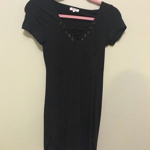 Black lace up dress